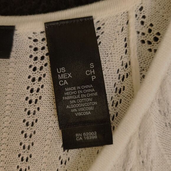 Axcess Womens Sweater Beige Size Small Cotton Blend Button Closure Short Sleeve - Picture 5 of 12